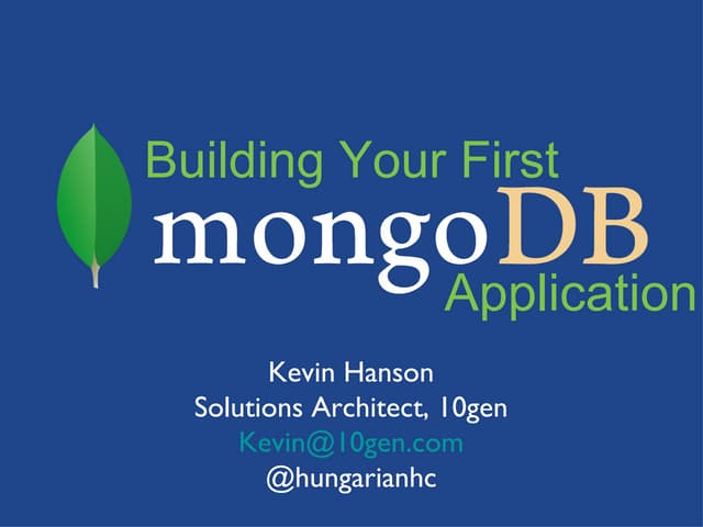 Building Your First MongoDB App ~ Metadata Catalog