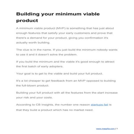 Building your minimum viable product