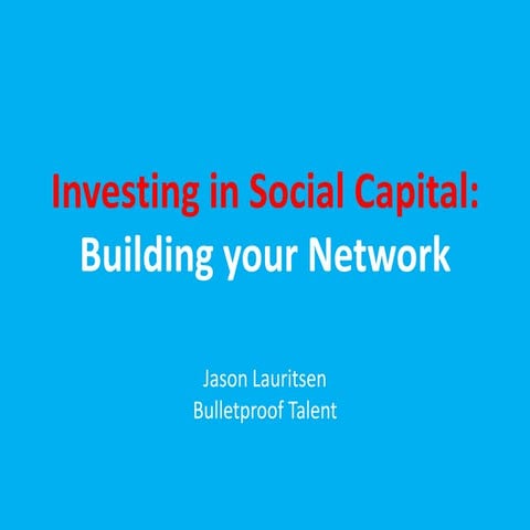 Building your network   02 07 12