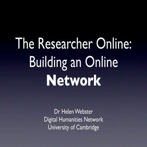Building your online network