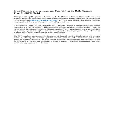 Build operate transfer services