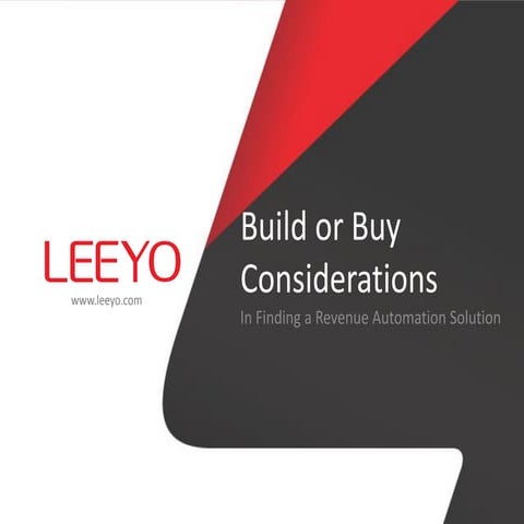 Build or buy considerations (leeyo software)