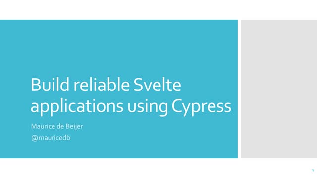 Build reliable Svelte applications using Cypress