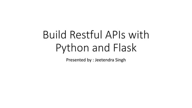 Build restful ap is with python and flask