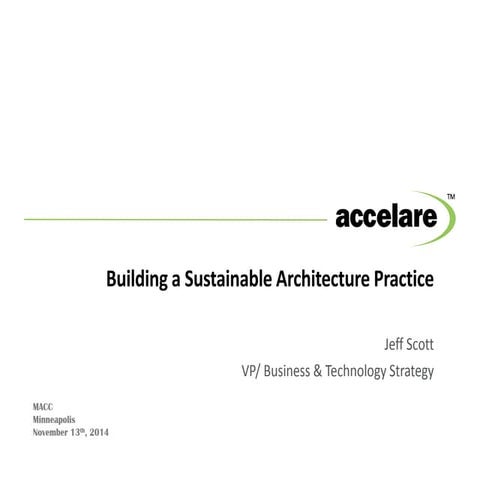 Building a Sustainable Business Architecture Practice