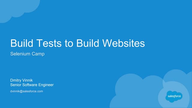 Build Tests to Build Websites