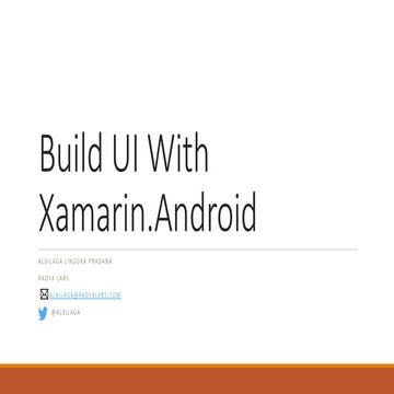 Build UI with Xamarin.Android
