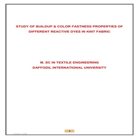 Color fastness properties of different reactive dyes