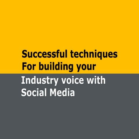 Successful techniques for building your industry voice with social media