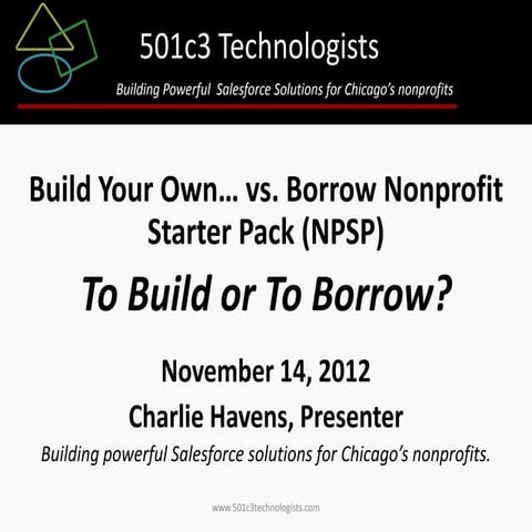 Build Your Own Or Borrow Non Profit Starter Pack