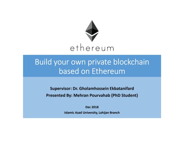 Build your own private blockchain based on ethereum