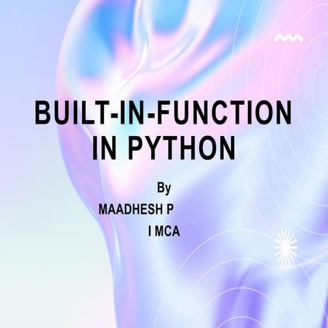 Built-In-function python basics pre defined function | PPTX