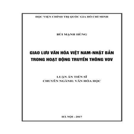Luận án: Giao lưu văn hóa Việt Nam-Nhật Bản trong hoạt động VOV