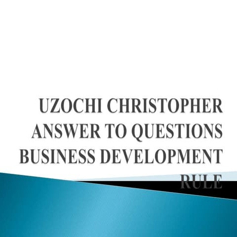 Business development answer 