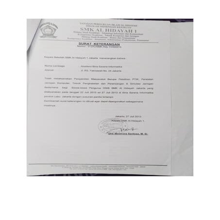 BUKTI SURAT KETERANGAN DAN ST JULI 2013