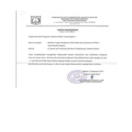 BUKTI SURAT KETERANGAN DAN ST JULI 2015