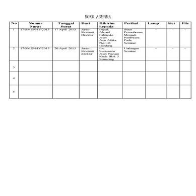 Buku agenda surat keluar