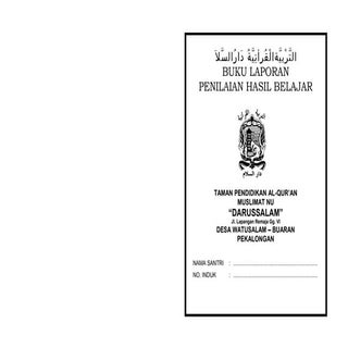 Buku laporan hasil belajar tpq daru...