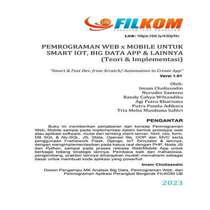 Buku Pemrograman Web x Mobile Untuk Smart IoT, Big Data App & Lainnya