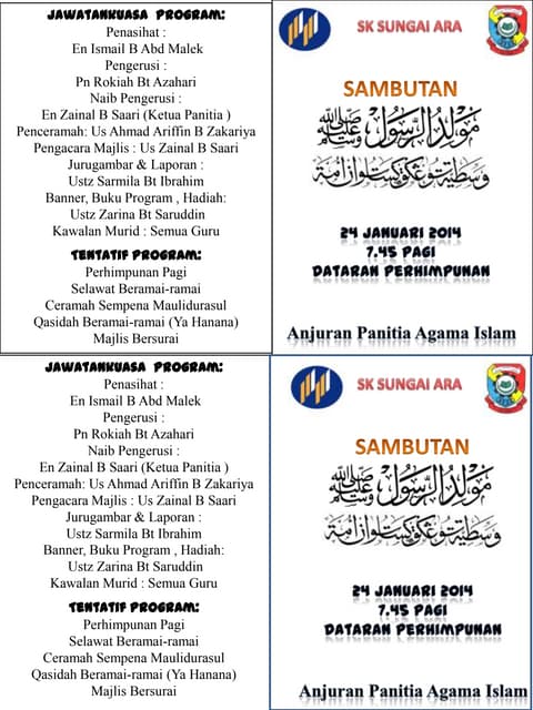 Kertas kerja Maulidur Rasul 2014