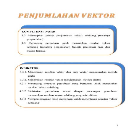 VECTOR DAN LATIHAN SOAL - PELAJARAN SMA FISIKA