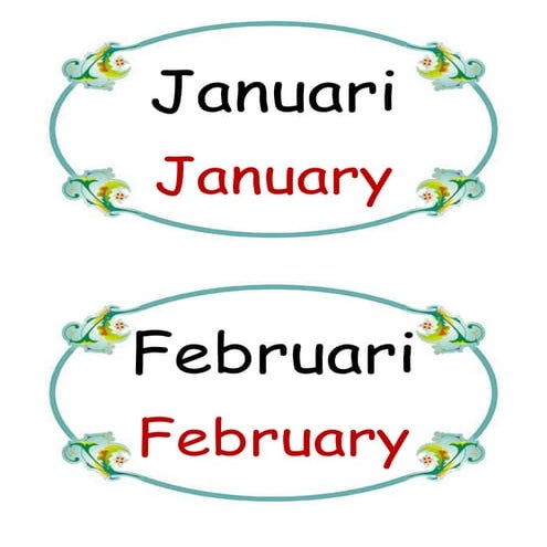 Bulan dalam setahun & hari dlm seminggu | DOCX