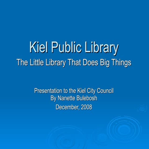 Bulebosh City Council Presentation, Dec. 2008