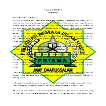 Buletin PRISMA 1 (al qowiyyu)