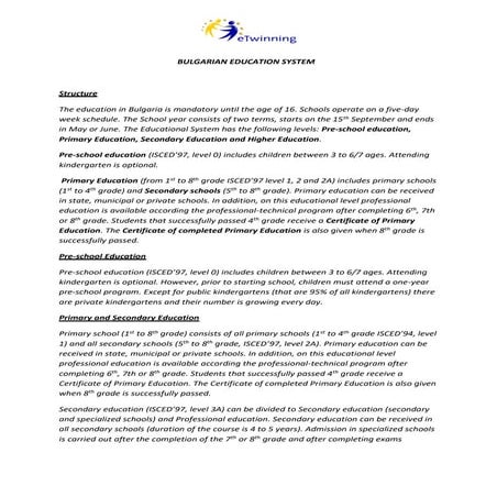 Bulgarian education system