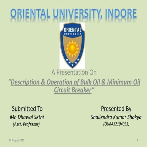 Bulk oil & Minimum oil Circuit Breakers