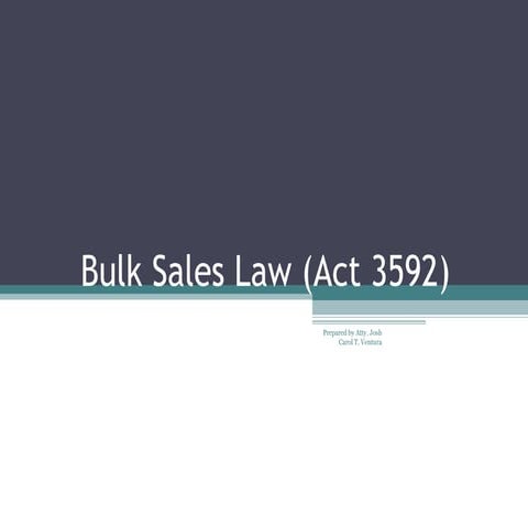 Bulk sales law