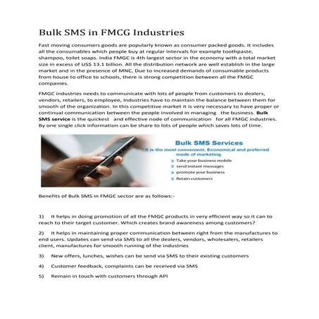 Bulk sms in fmcg industries