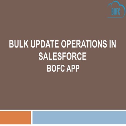 Bulk Clone Operations in Salesforce | BOFC | PDF