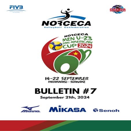 Boletín-7- Copa Panamericana de Voleibol Masculino U-23 - Surinam 2024