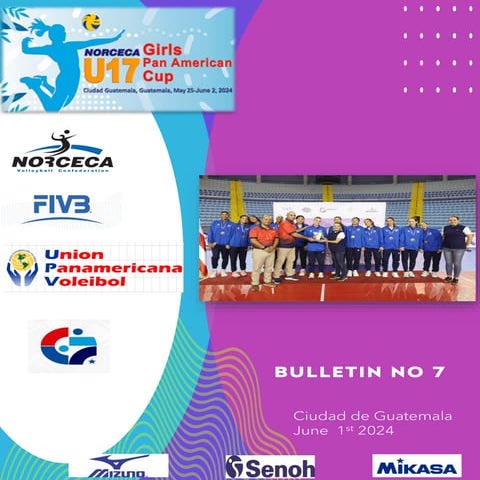 Boletin de la I Copa Panamericana de Voleibol Femenino U17 Guatemala 2024