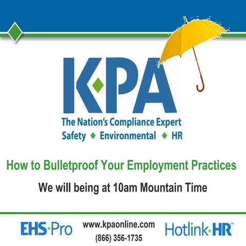 How to Bulletproof Your Employment Practices  
