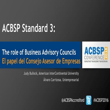 Using the ACBSP Online Reporting Portal to Complete a Self Study | PPTX