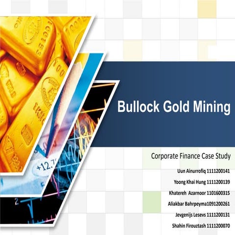 Corporate Finance Case Study : Bullock Gold Mining