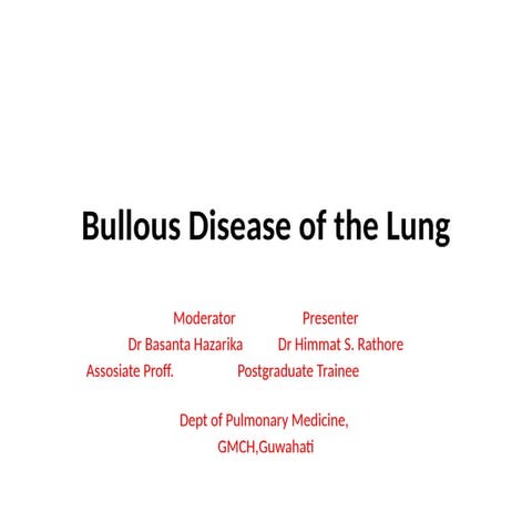 Bullous Disease of the Lung pulmonary medicine