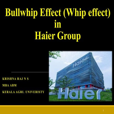 Bullwhip Effect In Supply Chain - Haier Group