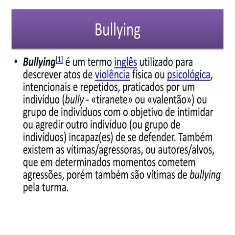 Bullying e Cyberbullying | PPTX