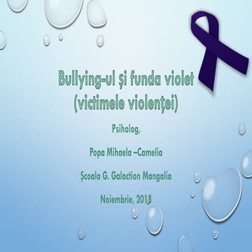 Bullying ul si funda violet sau victimele violentei-nov.2018