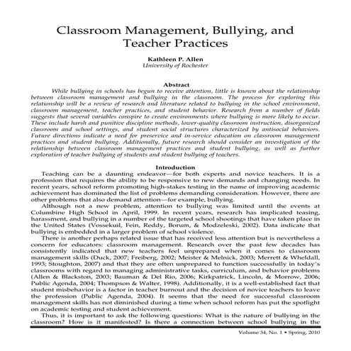 Bullying and teacher practices