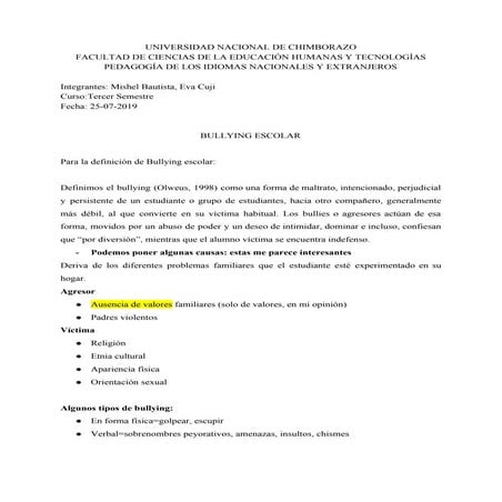 Actividades para la prevención del bullying en el ámbito escolar | PPTX