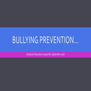 Bullying prevention #3 2016