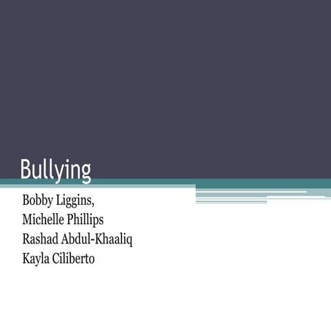 Bullying- Final Presentation | PPTX