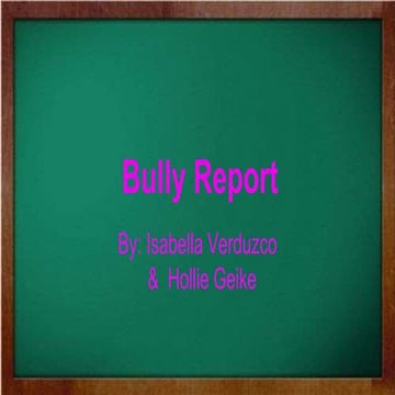 Bully report