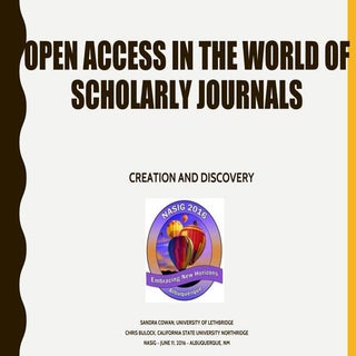 Open Access in the World of Scholar...