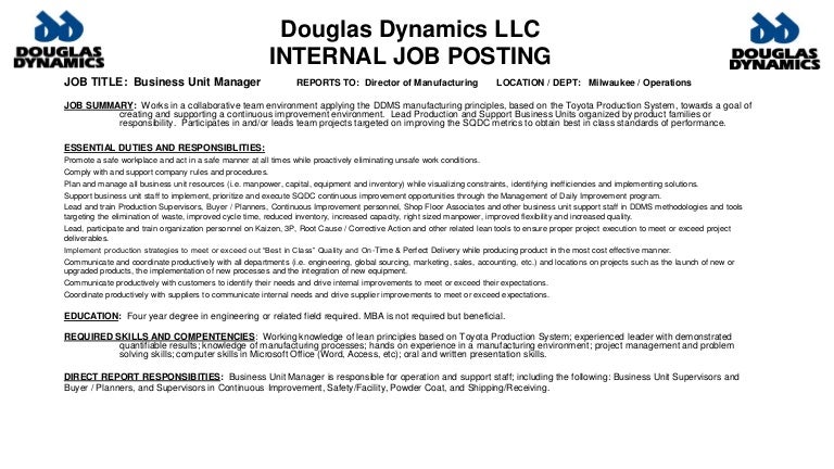 Business Unit Manager