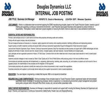 Business Unit Manager | PDF